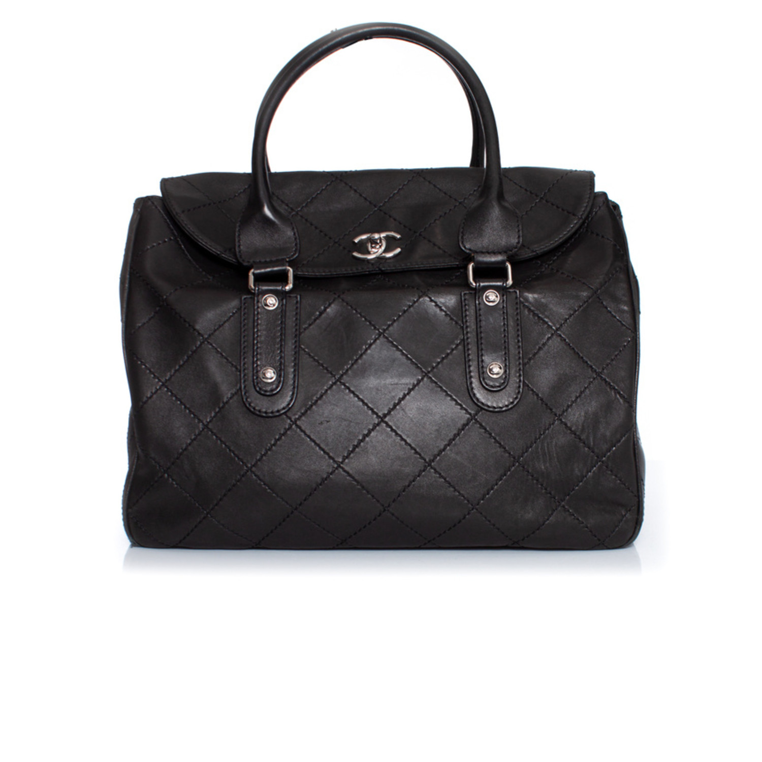 Black Quilted Leather Handbag