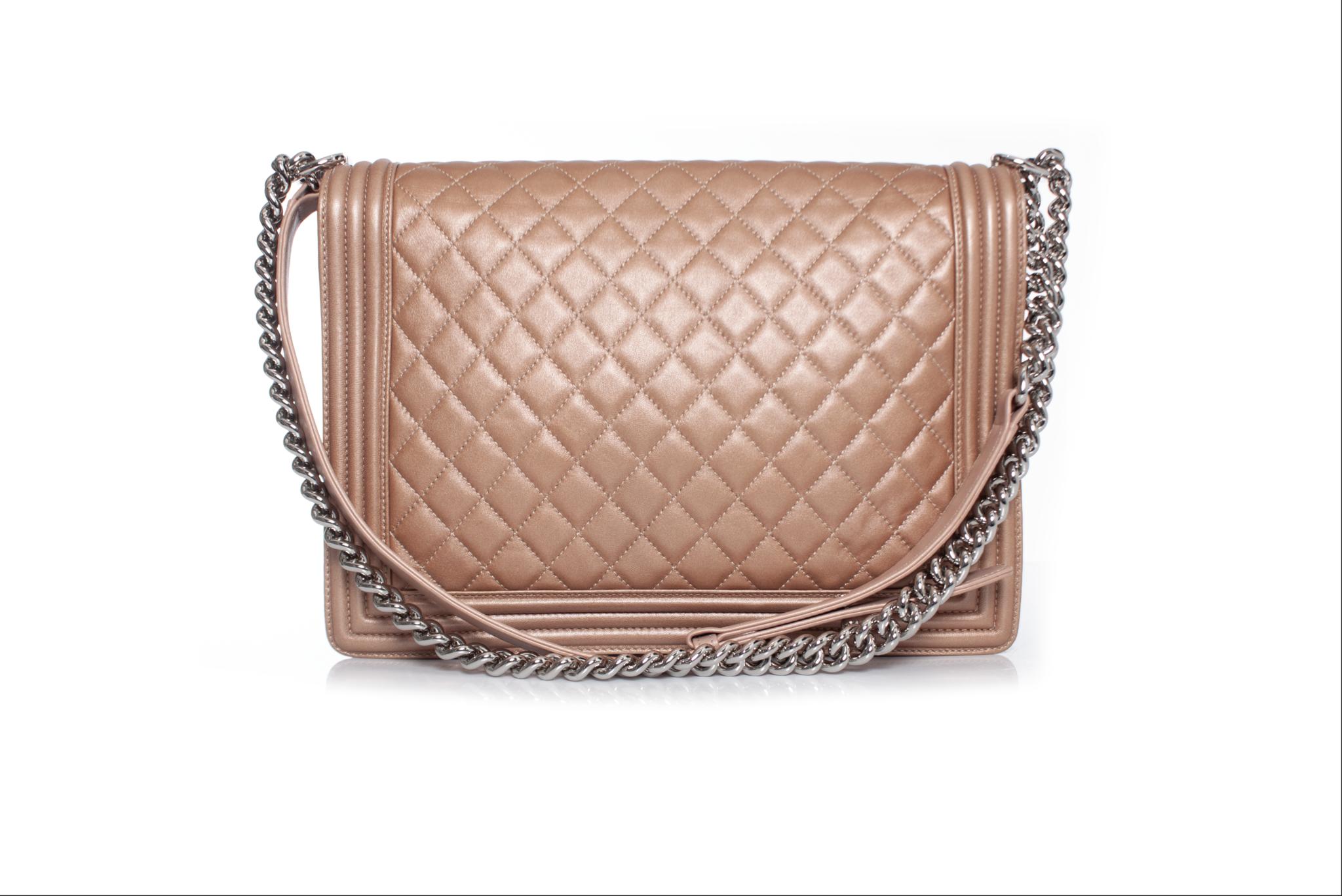 Chanel, Metallic large leather boy bag - Unique Designer Pieces