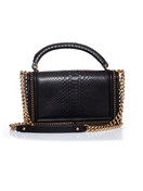 Chanel black python medium boy bag with handle new arrivals