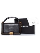Chanel python boy bag with handle deals
