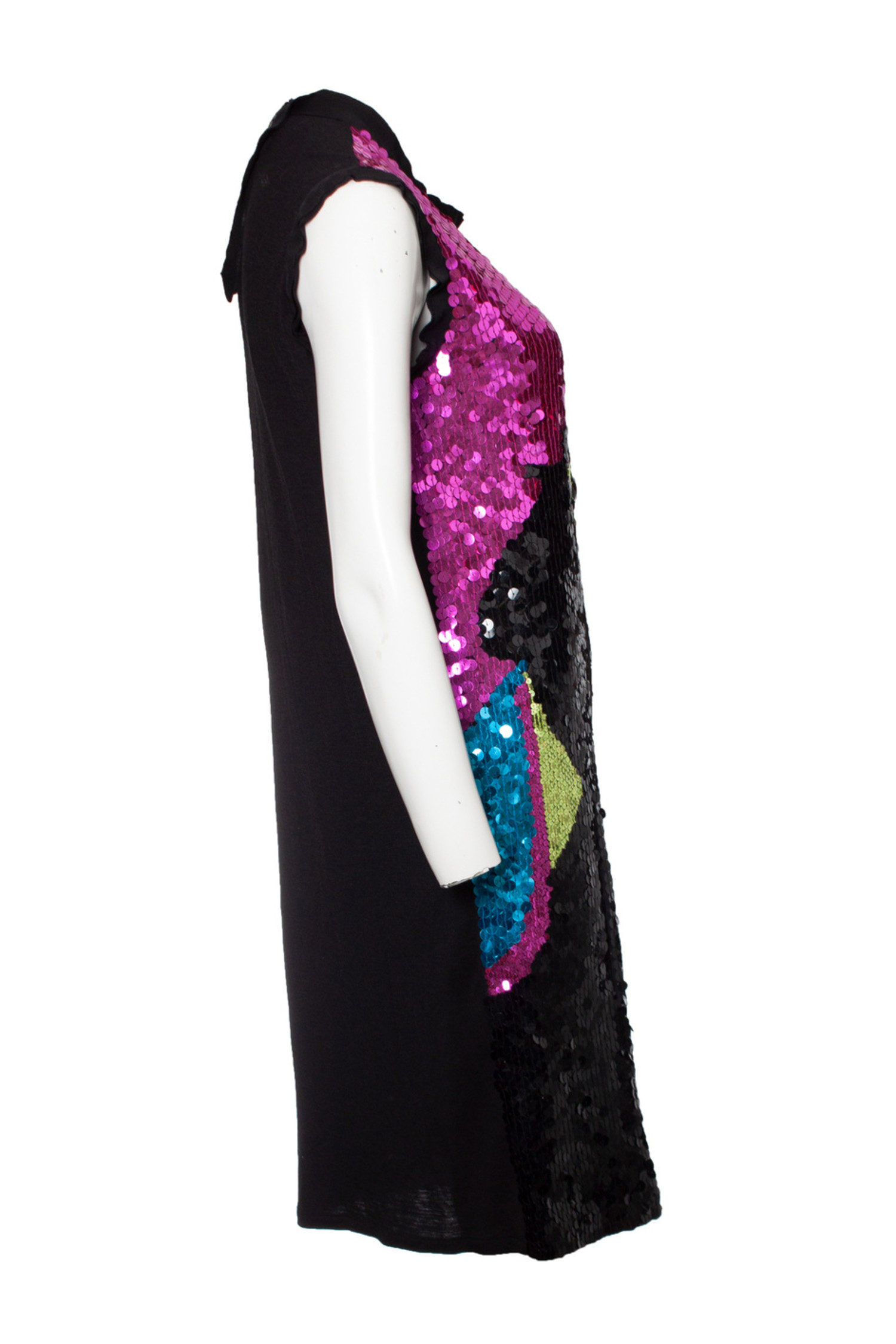 lanvin sequin dress Y2k #lanvin 100% Silk Full Sequin Paillette Front Mini Dress