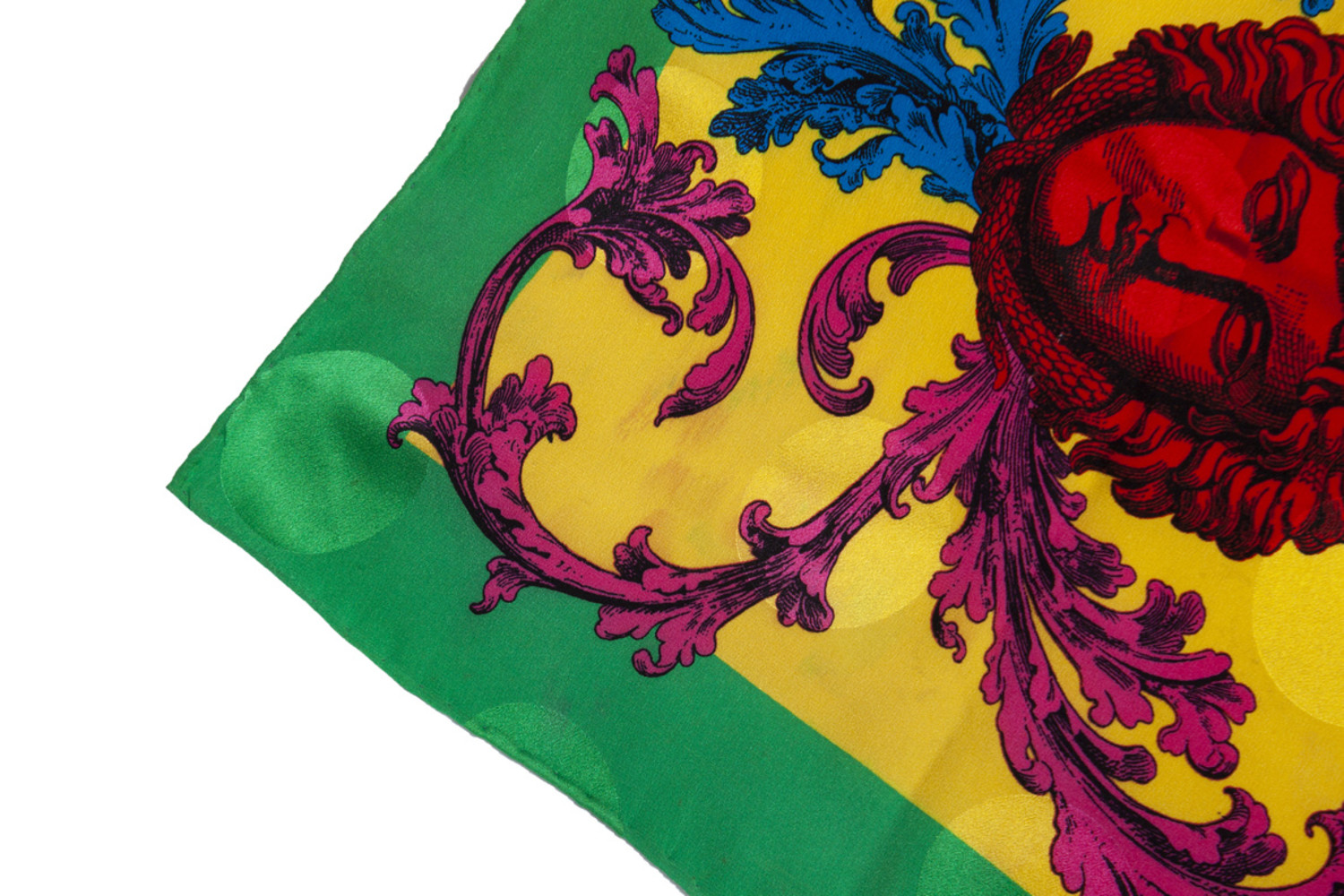 ATELIER VERSACE VINTAGE イタリア製 メデューサ柄ストール Atelier versace, Multicolored medusa scarf - Unique Designer Pieces