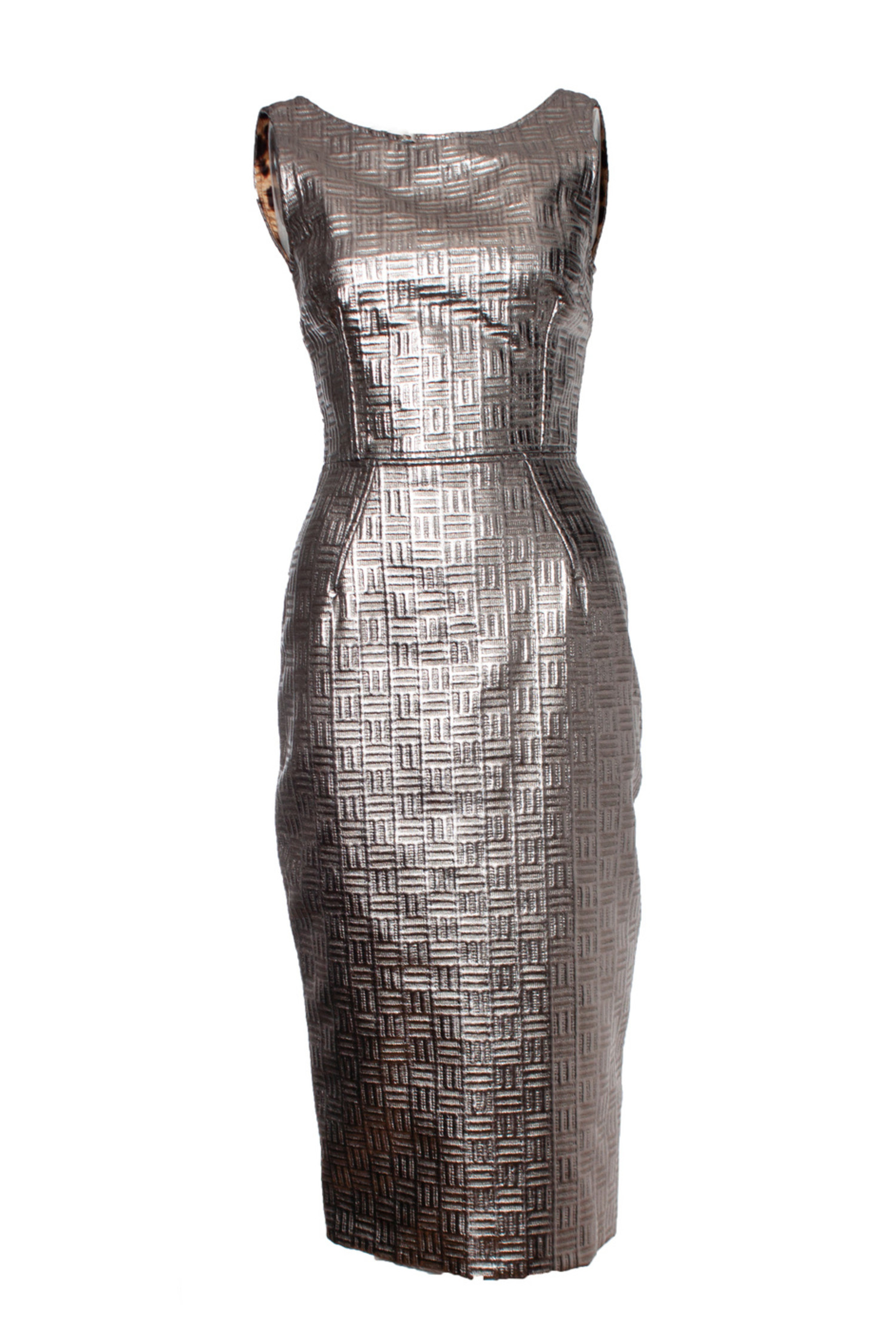 Dolce & Gabbana, Gold metallic pencil dress - Unique Designer Pieces