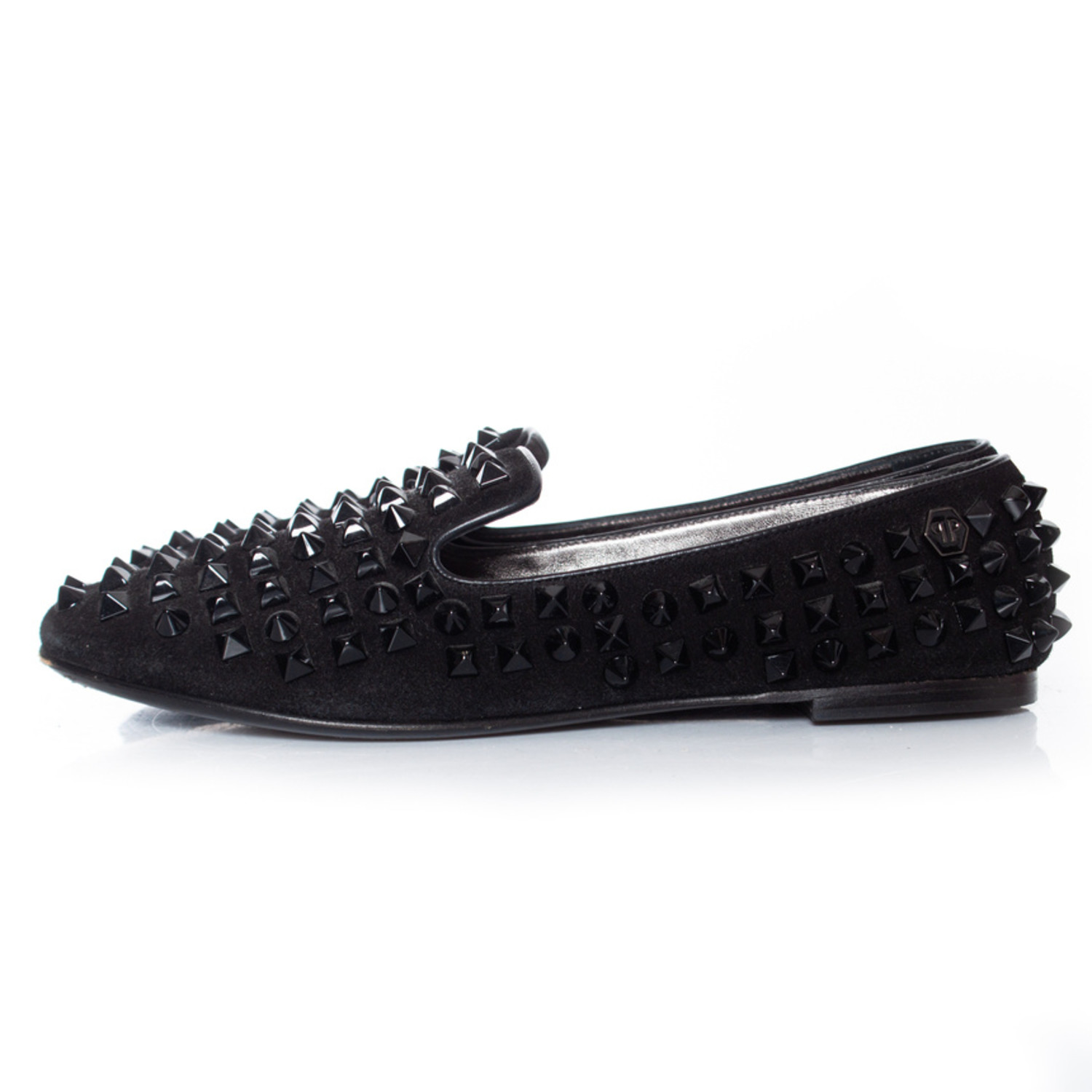 Philipp plein, Suede stud loafers in black - Unique Designer 