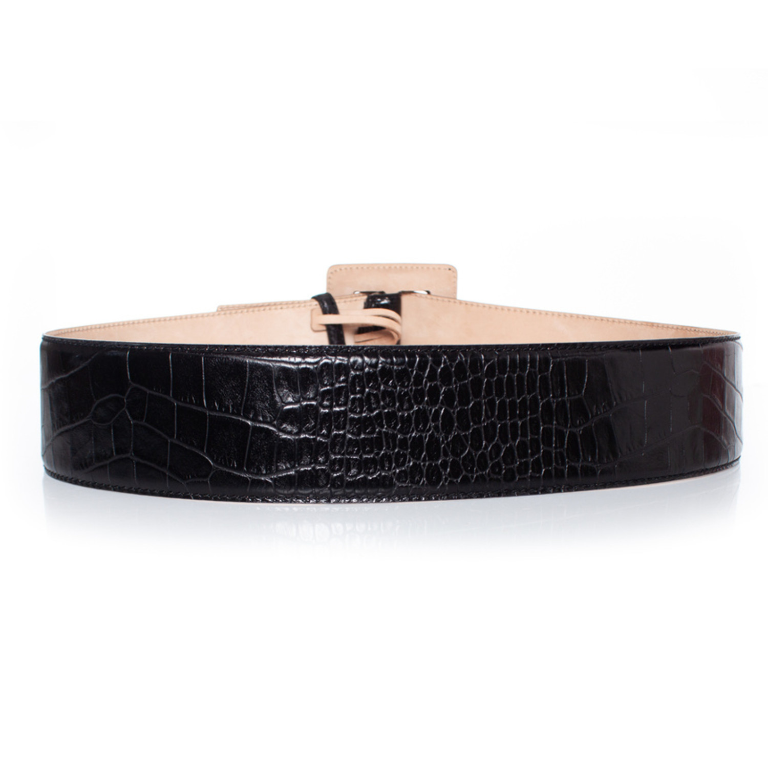Max Mara, Croc stamped leather belt - Unique Designer Pieces