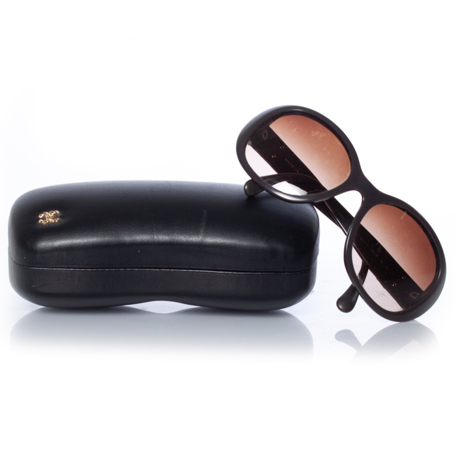 Chanel, brown sunglasses with CC turnlock - Unique Designer 
