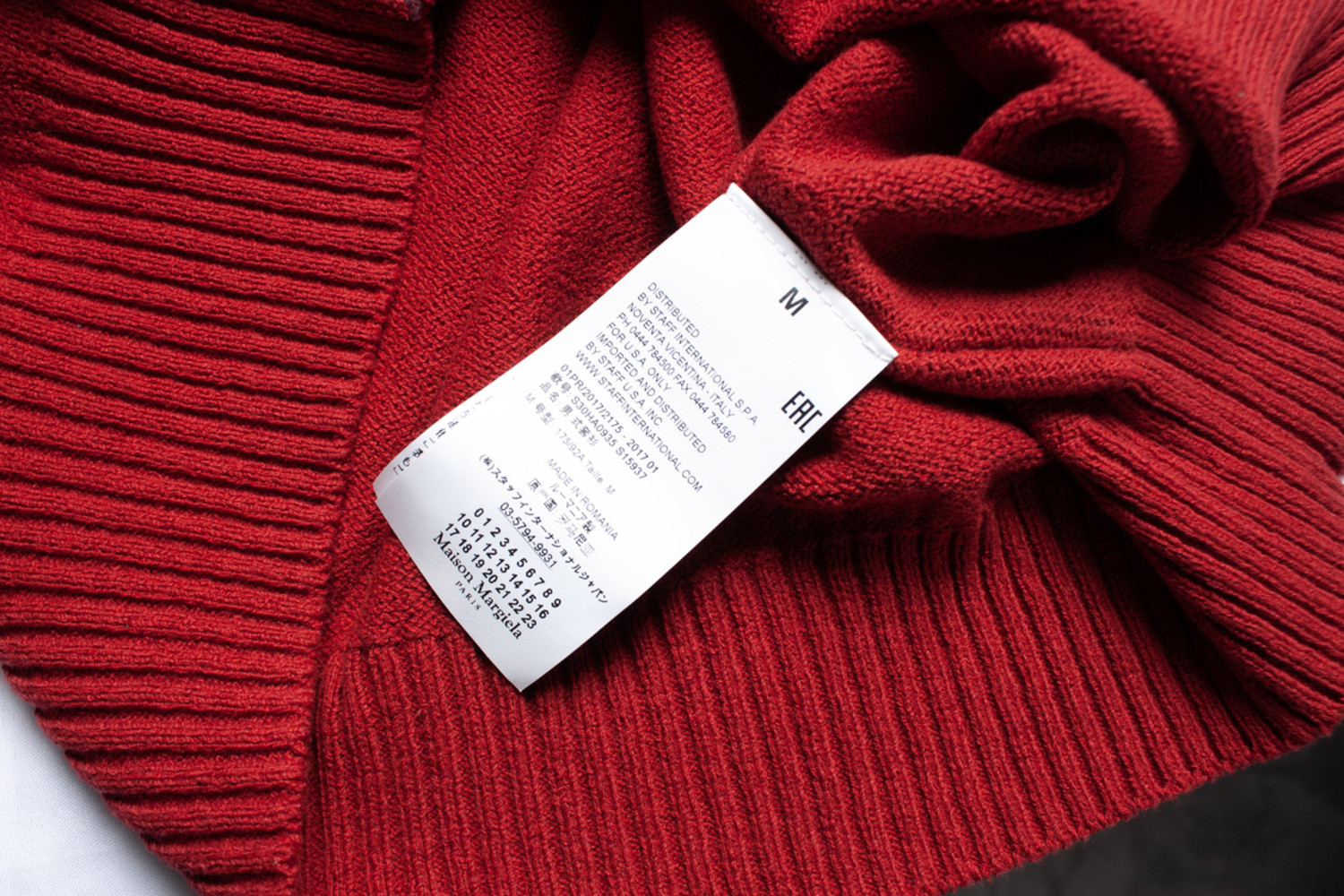 Maison Margiela, Red crewneck sweater - Unique Designer Pieces Maison Margiela, Red crewneck sweater - Unique Designer Pieces