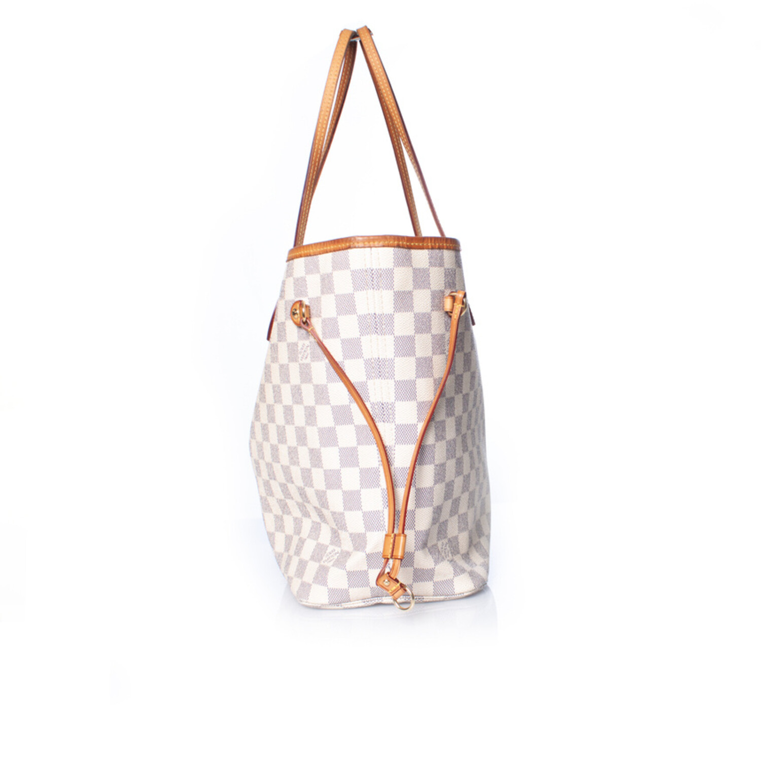 Louis Vuitton Neverfull MM Damier Azur Tote Bag White