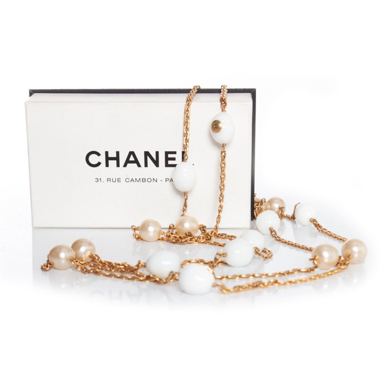 Chanel Three CC Long Pearl Necklace – LLBazar