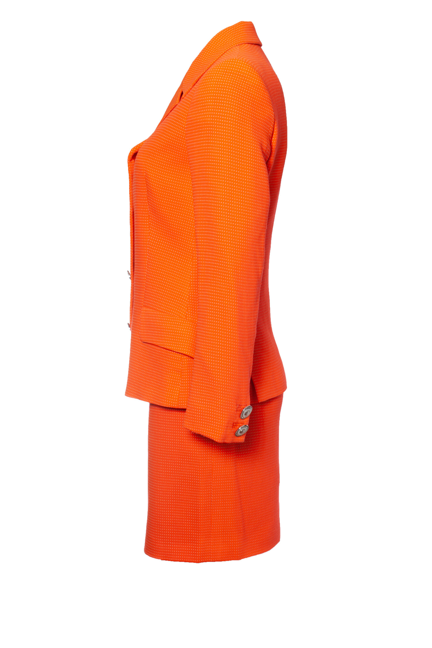 Gianni Versace Couture, Orange blazer and skirt - Unique Designer 