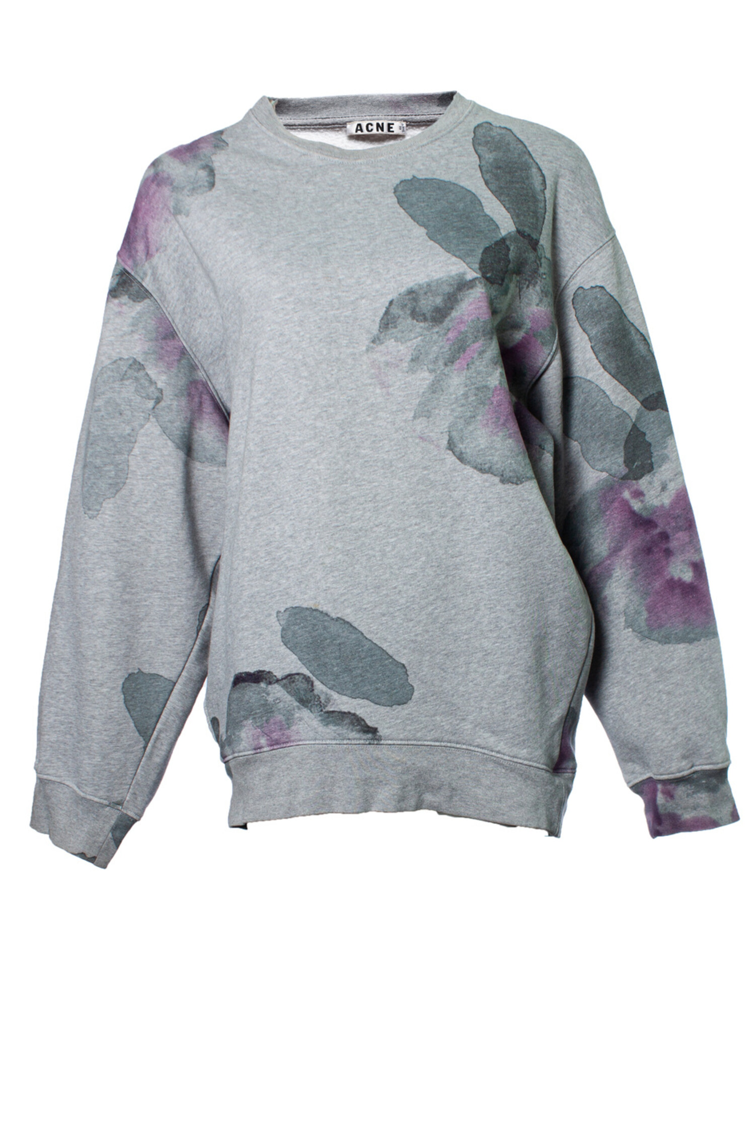 Acne grey sweater with rose print Unique Designer Pieces