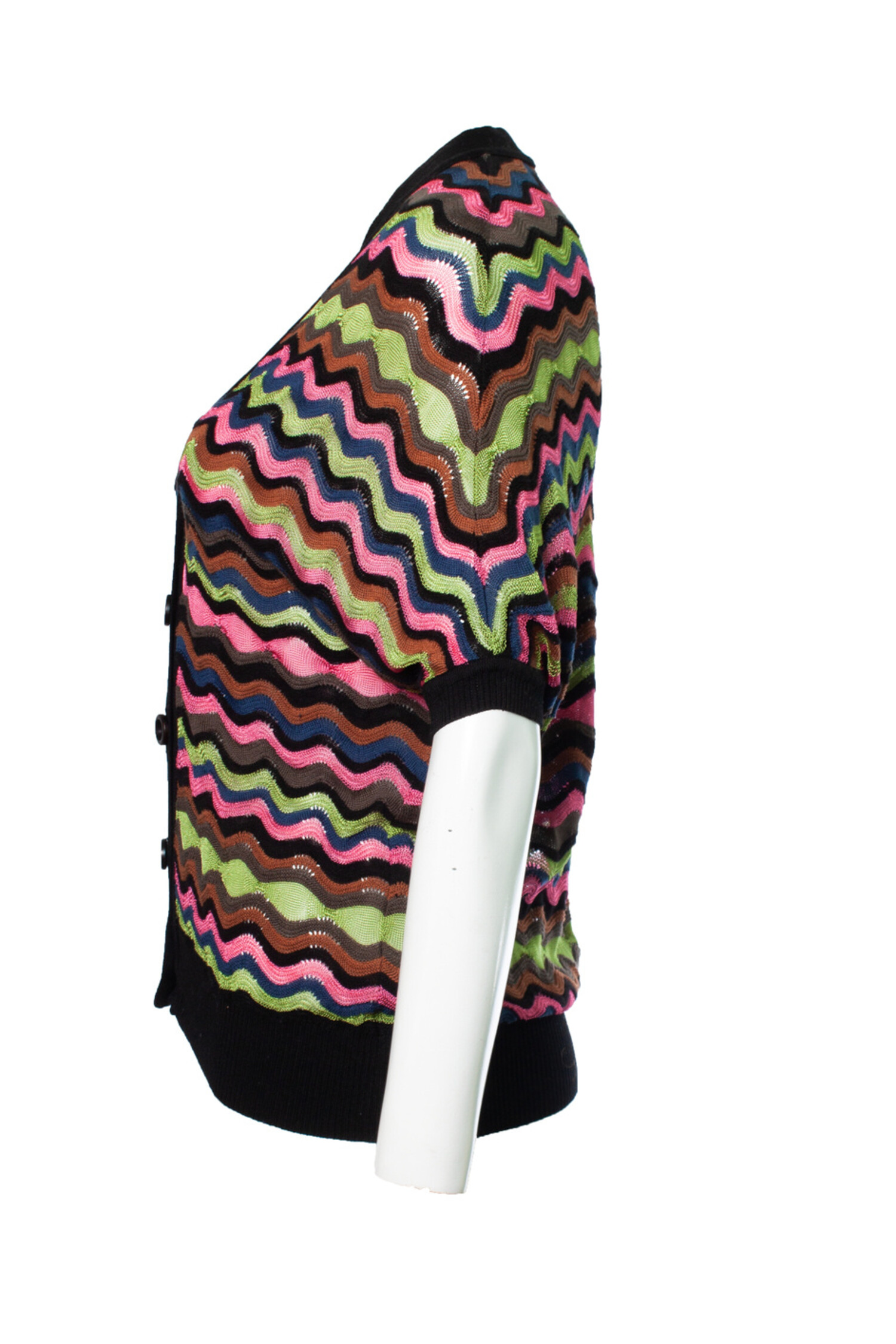 M Missoni, multicolour short sleeve cardigan - Unique Designer Pieces