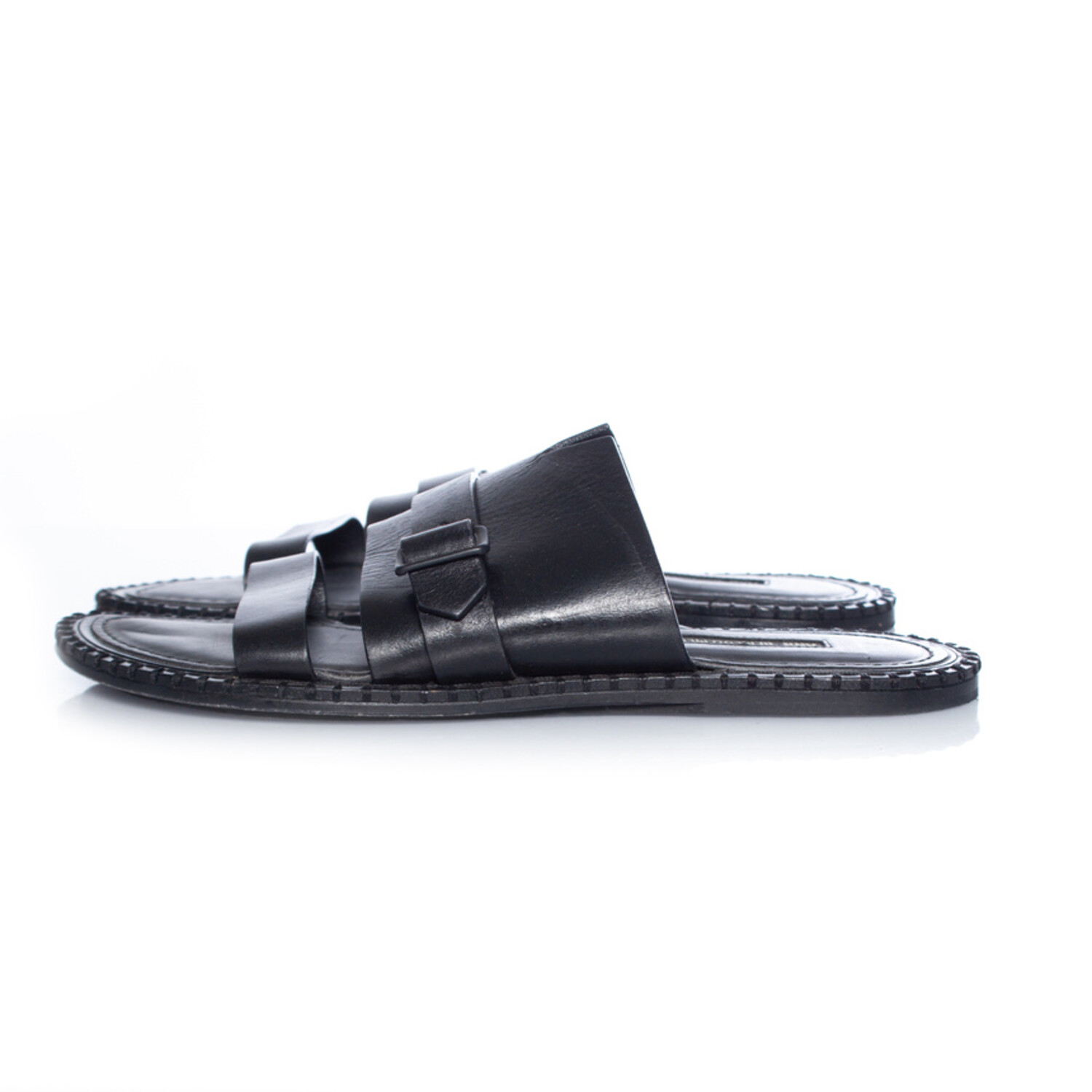 Ann Demeulemeester, Black sandals in leather - Unique Designer Pieces