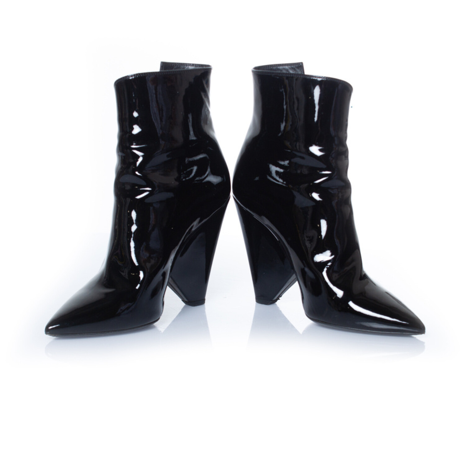 Saint Laurent, Black patent leather niki boots - Unique Designer