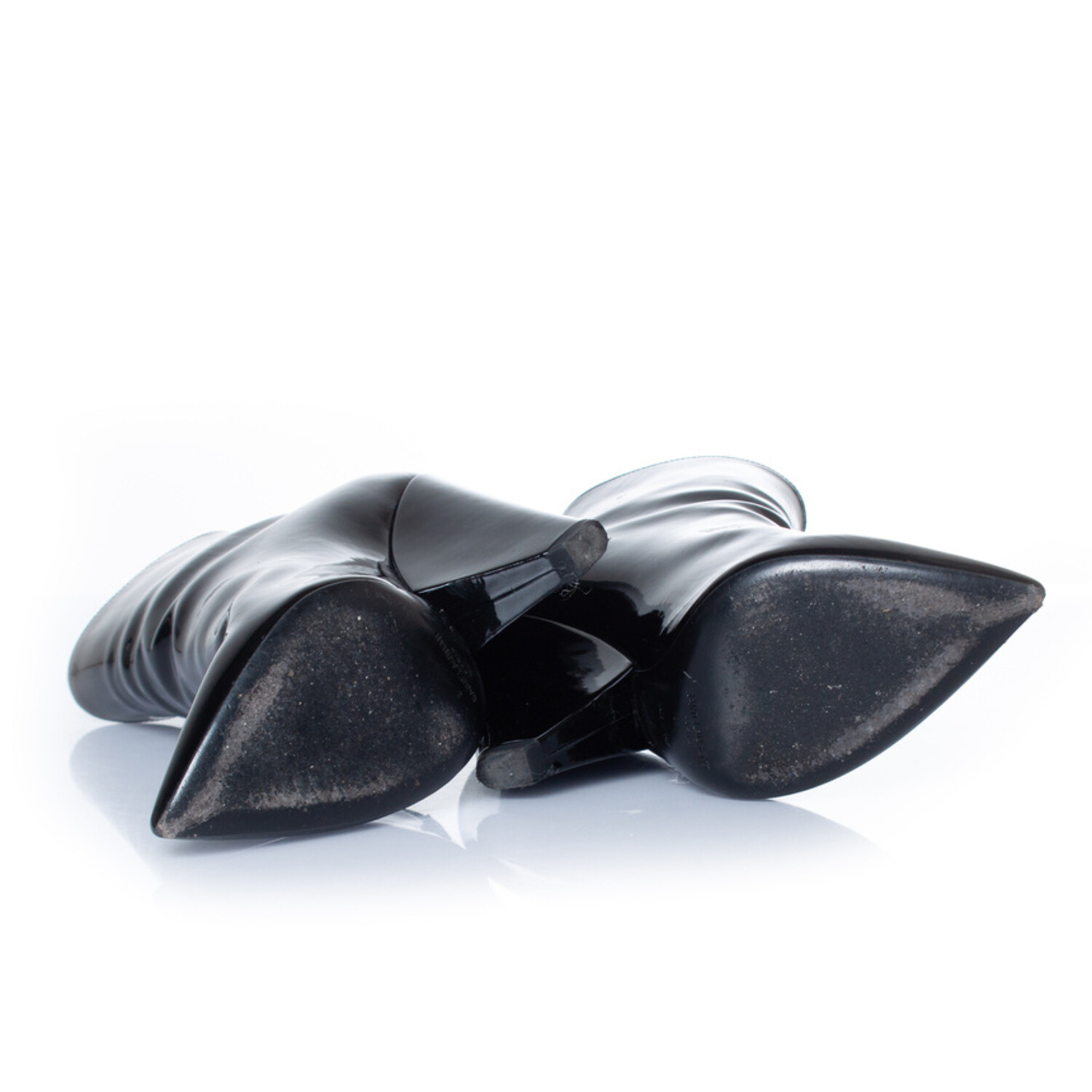 Saint Laurent, Black patent leather niki boots - Unique Designer