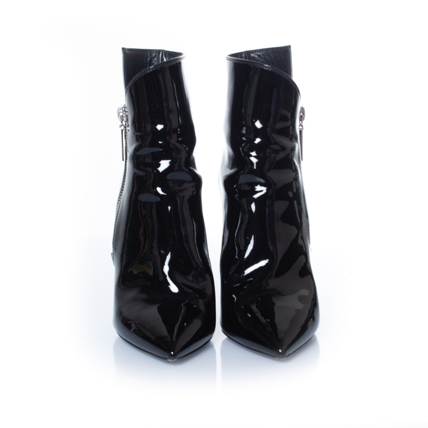 靴 Saint Laurent patent boots Saint Laurent, Black patent leather niki boots - Unique Designer