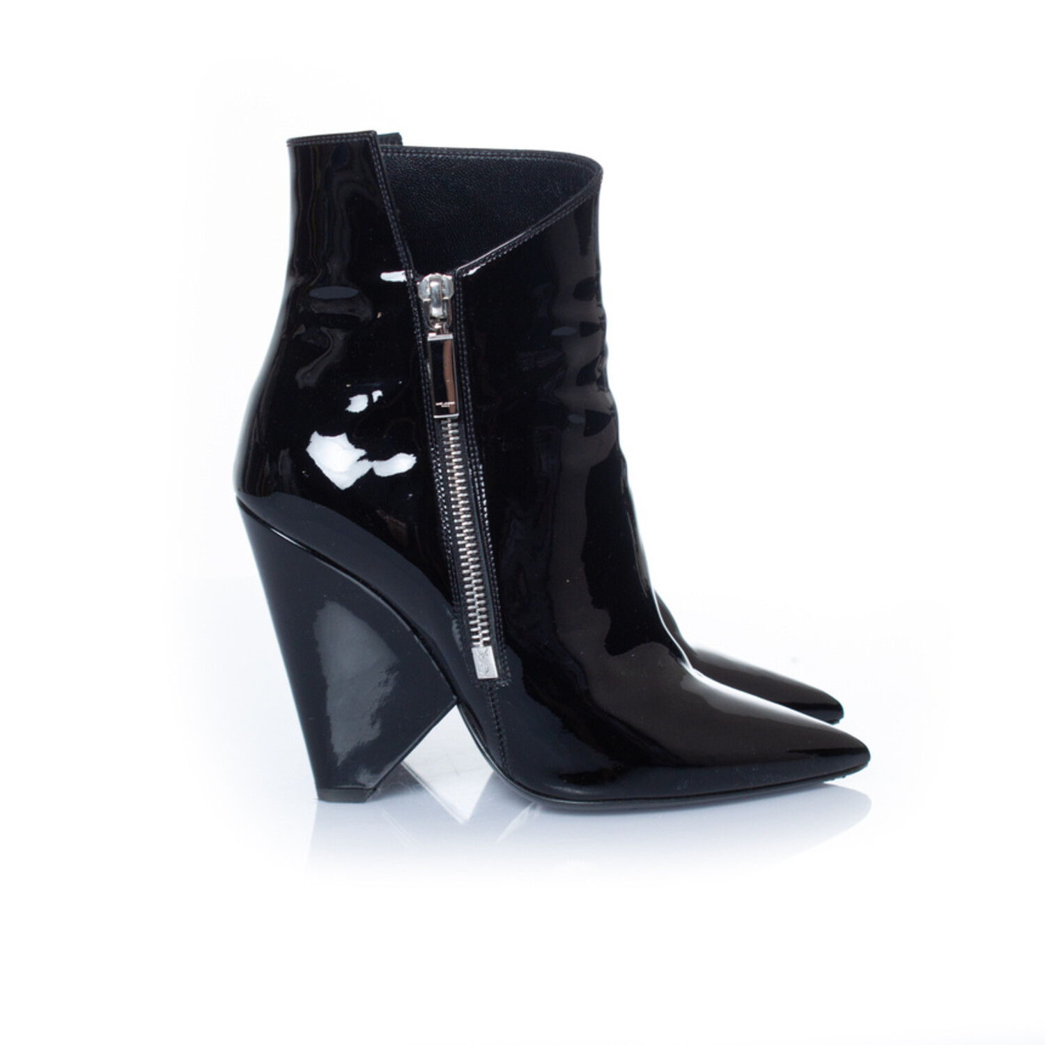 Saint Laurent, Black patent leather niki boots - Unique Designer
