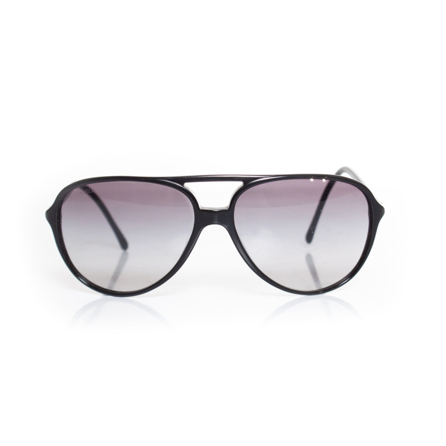 CHANEL Lambskin Aviator Chain Sunglasses 4194-Q Black 234007