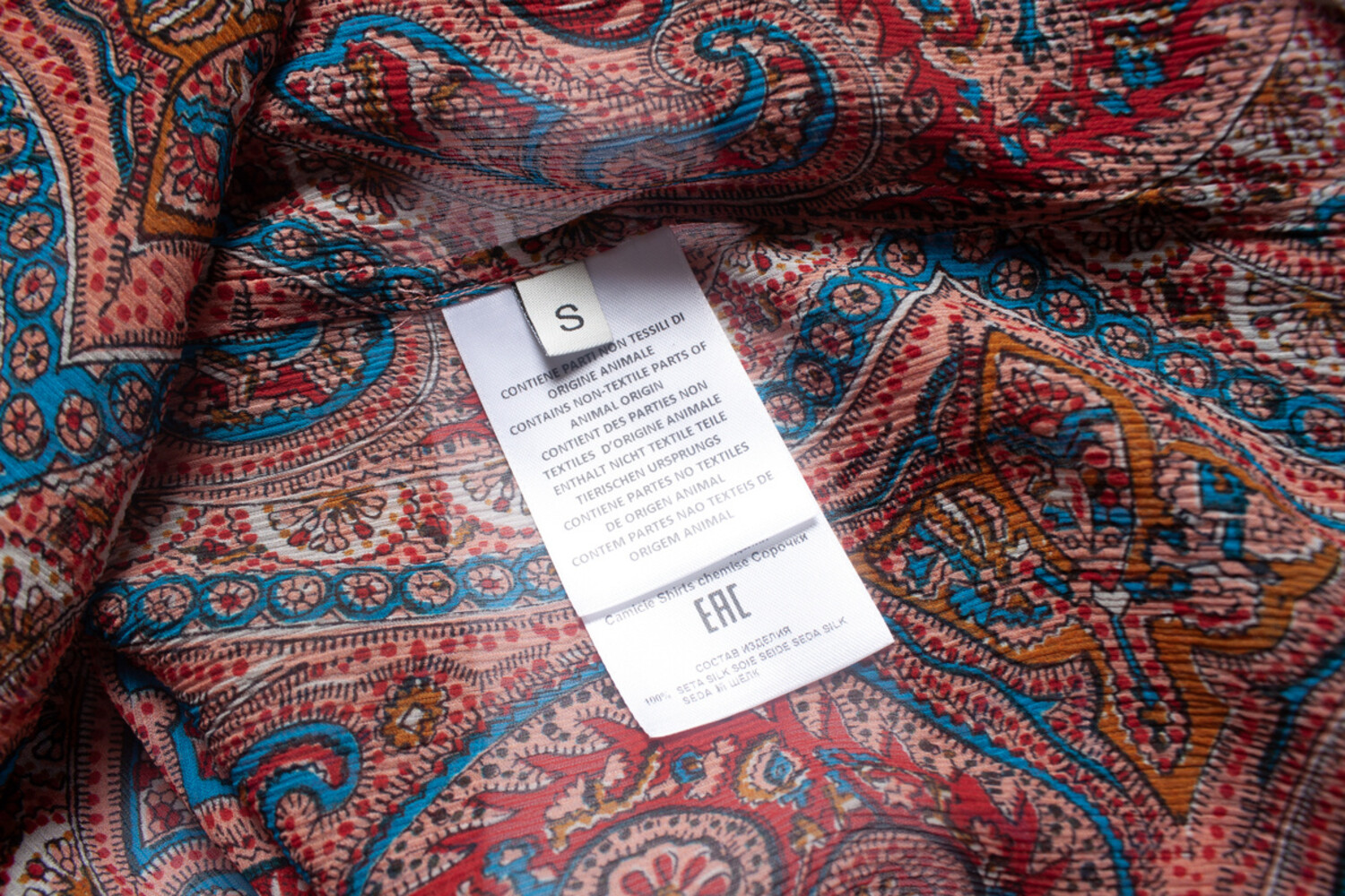 Etro, sheer Paisley printed blouse in red - Unique Designer Pieces