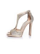 Jimmy Choo, Lana silver glitter T-strap sandals - Unique Jimmy Choo, Lana silver glitter T-strap sandals - Unique