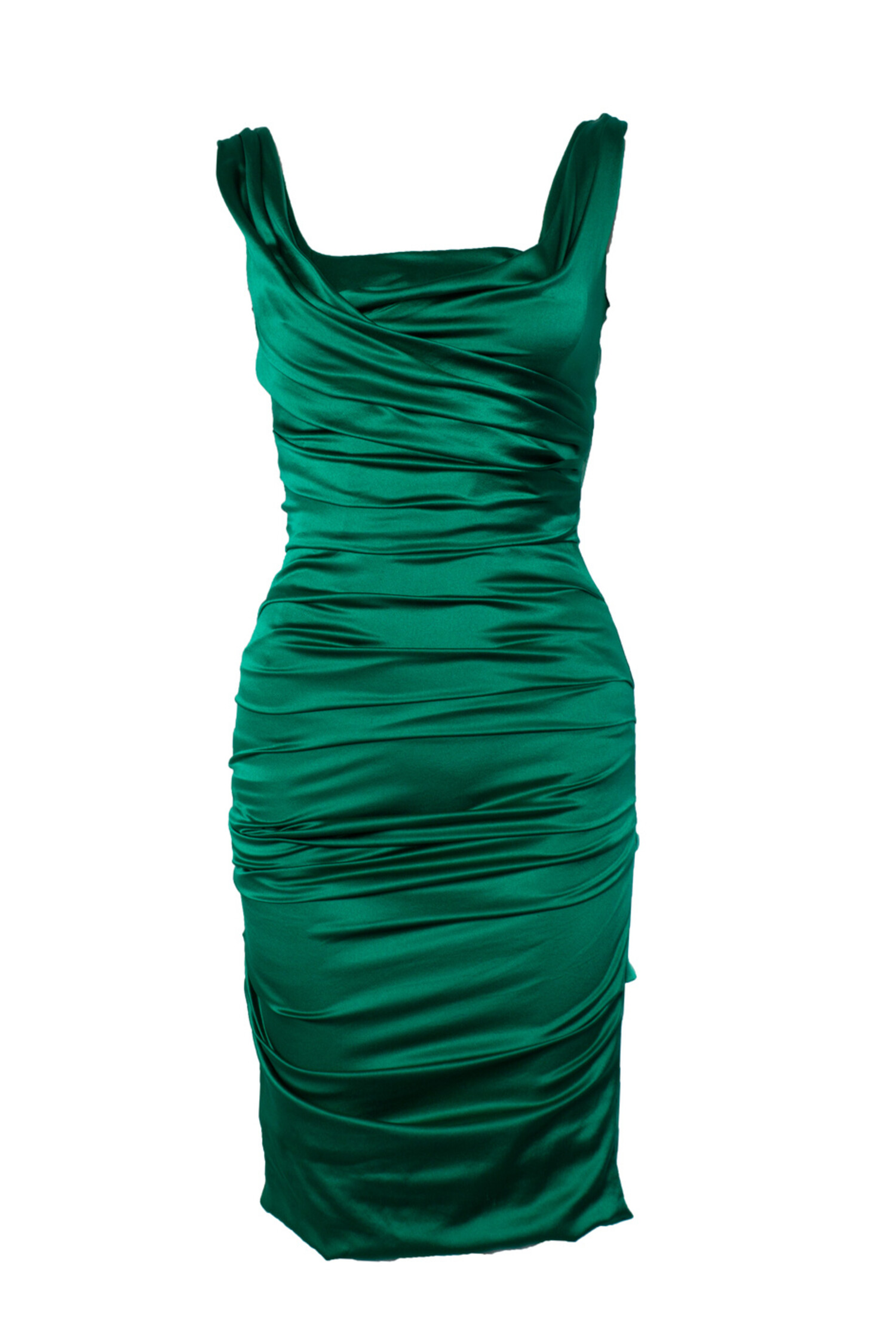 Dolce Gabbana Gedrapeerde groene jurk Unique Designer Pieces