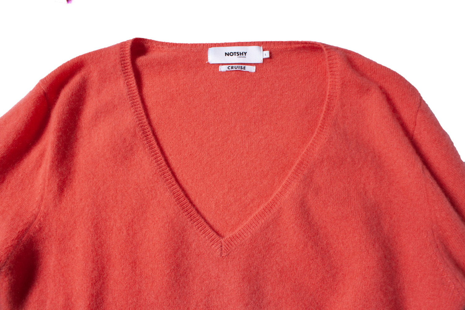 NOT SHY, coral pink cashmere sweater Unique Designer Pieces