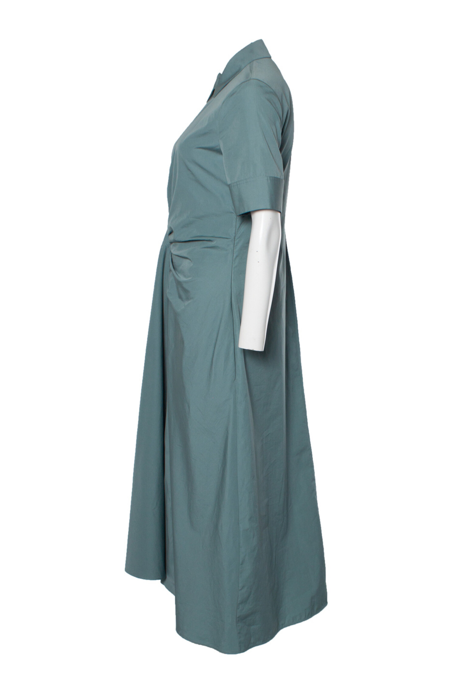 JIL SANDER Ruffle Detail Flare Cotton Long ドレス Jil Sander Cotton dress with balloon sleeves and flared