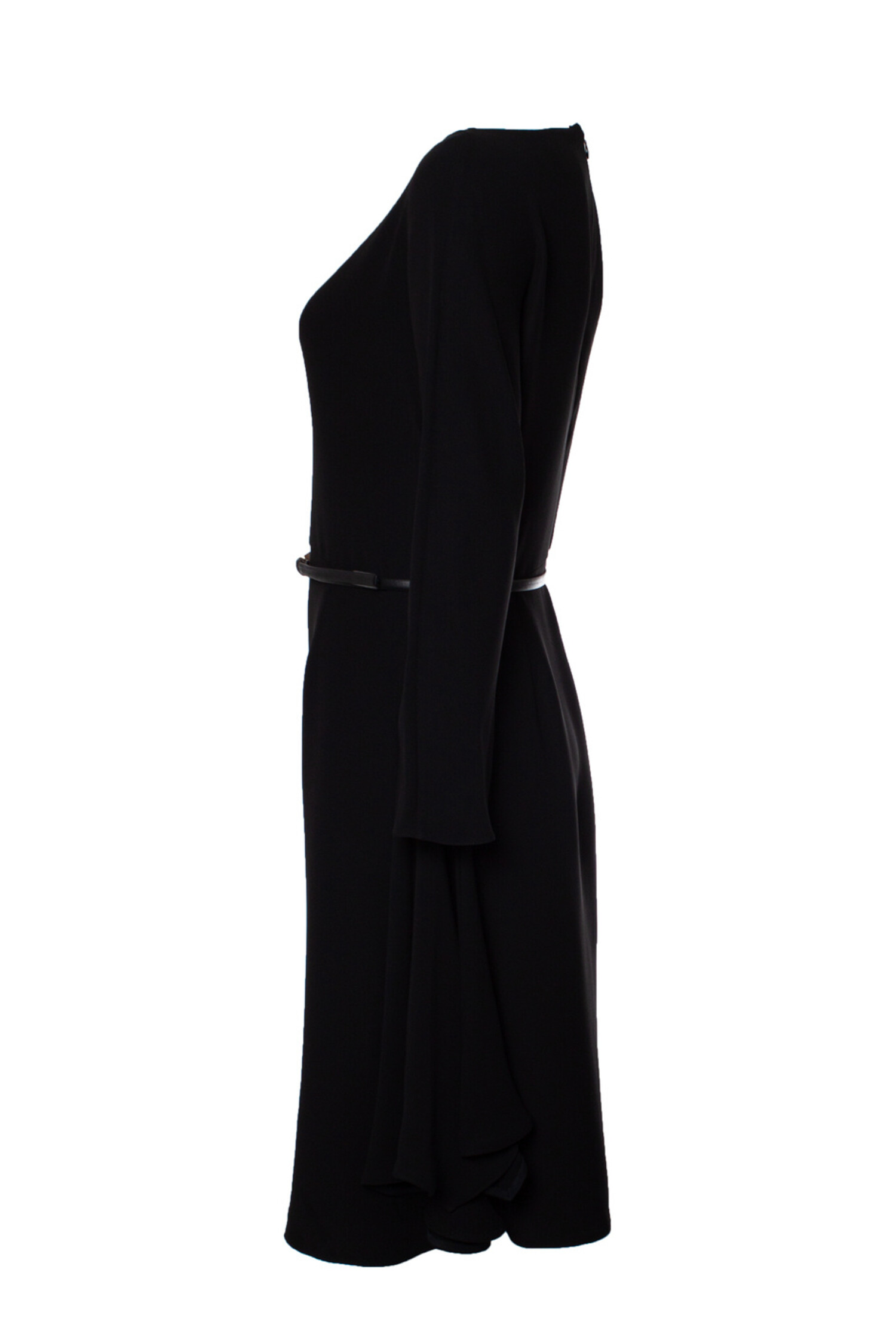 Valentino, zwarte A-lijn jurk met riem Unique Designer Pieces