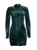 Balmain x H&M, green velvet dress - Unique Designer Pieces
