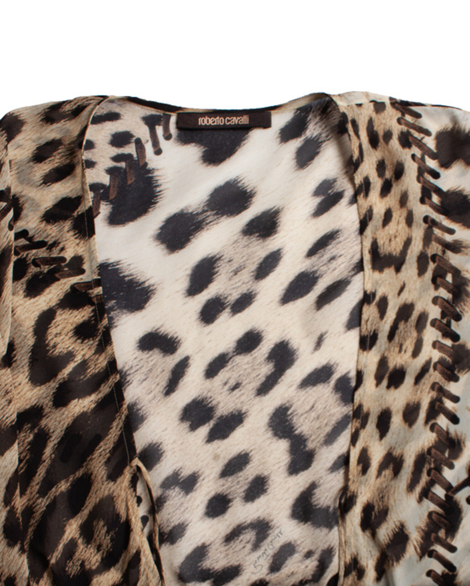 Roberto Cavalli, Leopard printed sheer top - Unique Designer Roberto Cavalli, Leopard printed sheer top - Unique Designer