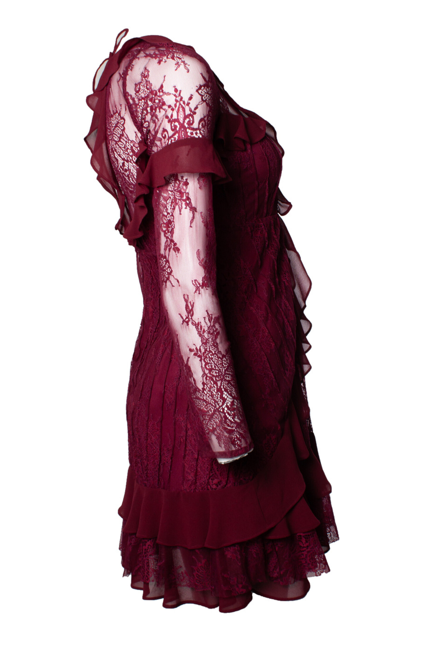 For love & lemons, red lace ruffle dress - Unique Designer Pieces For love & lemons, red lace ruffle dress - Unique Designer Pieces
