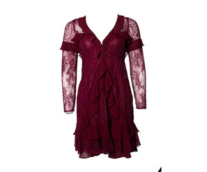 for love and lemons burgundy dress For Love & Lemons Carla Jacquard Midi Dress main image 0