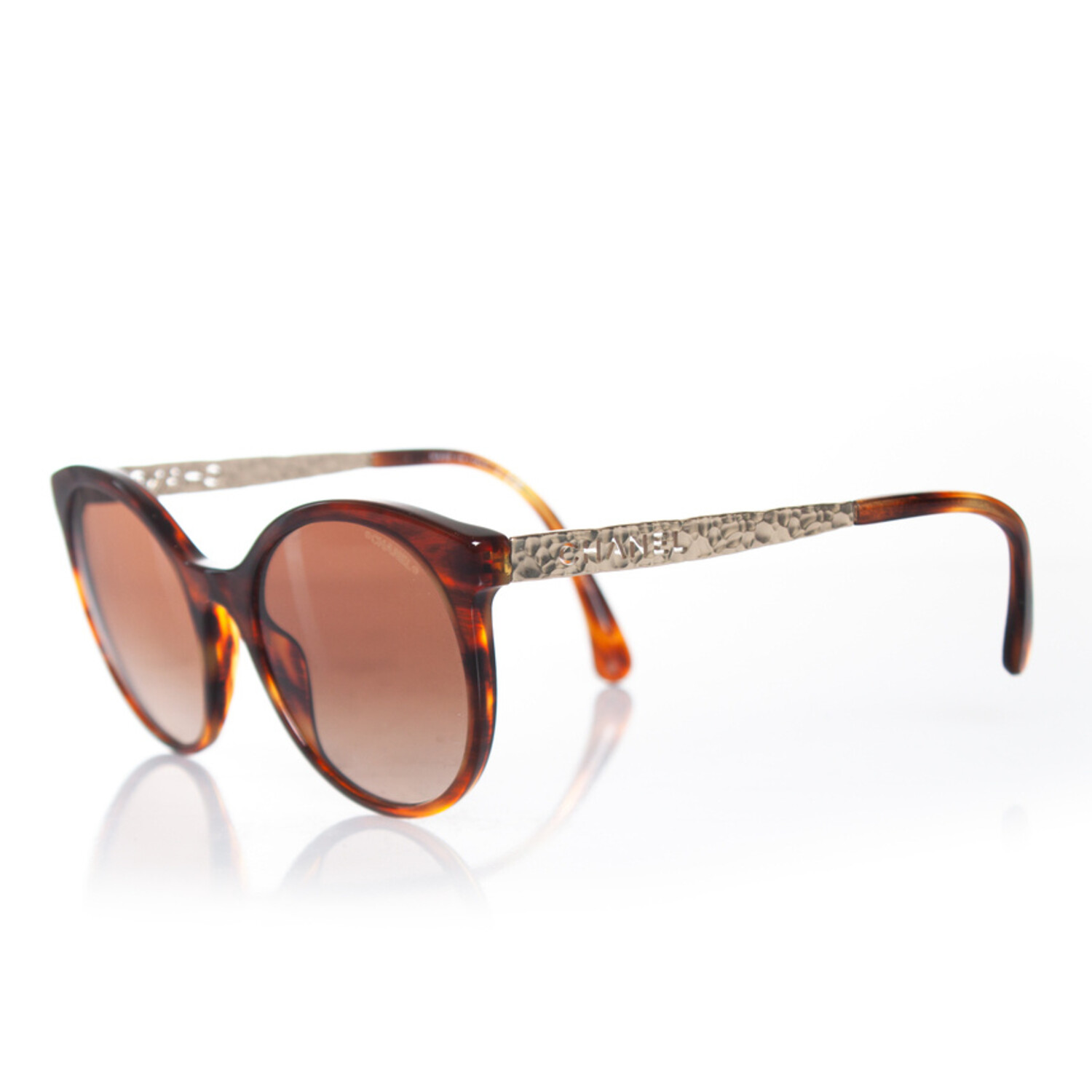 Leopard print chanel round sunglasses Oval Full Frame Sunglasses for Men with Black Plank Frame  main image 3
