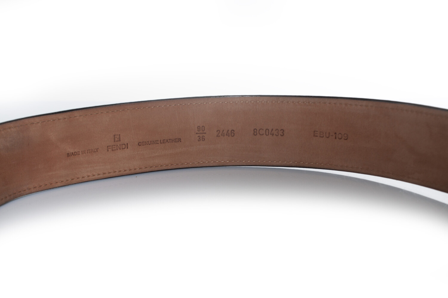Fendi Leopard Print Skinny Leather Belt in Brown S 75cm Fendi Brown Leopard Print Leather Belt 75 cm main image 4