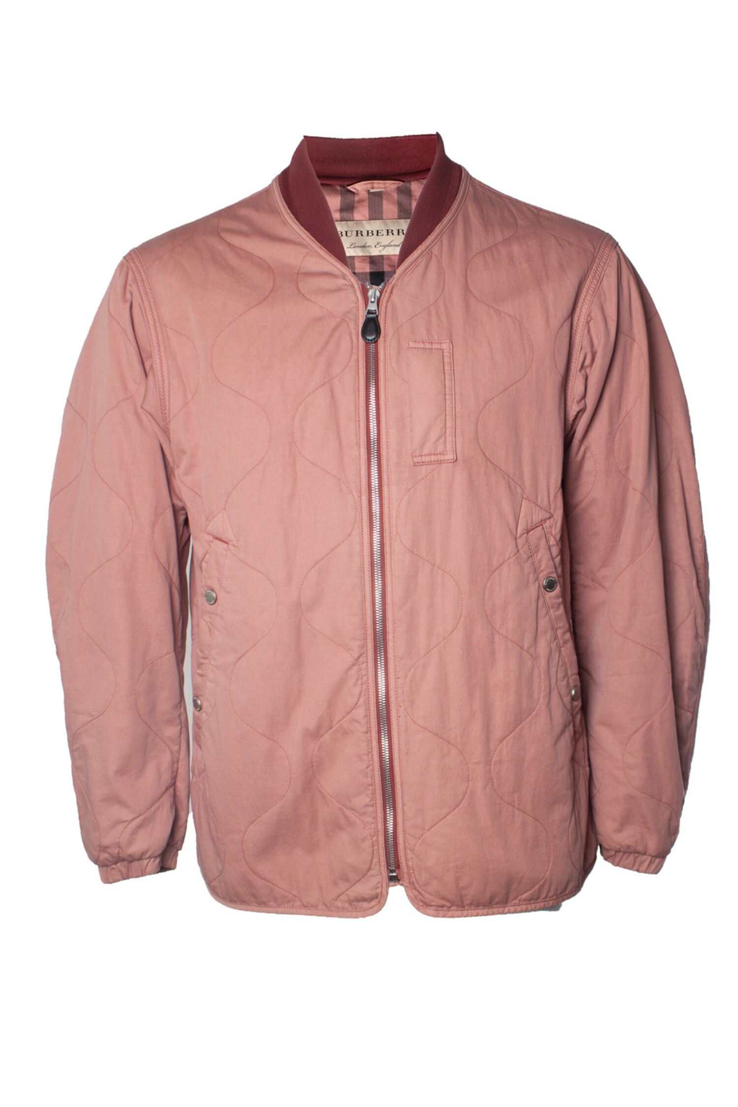 Burberry, gewatteerd roze bomberjack - Unique Designer Pieces