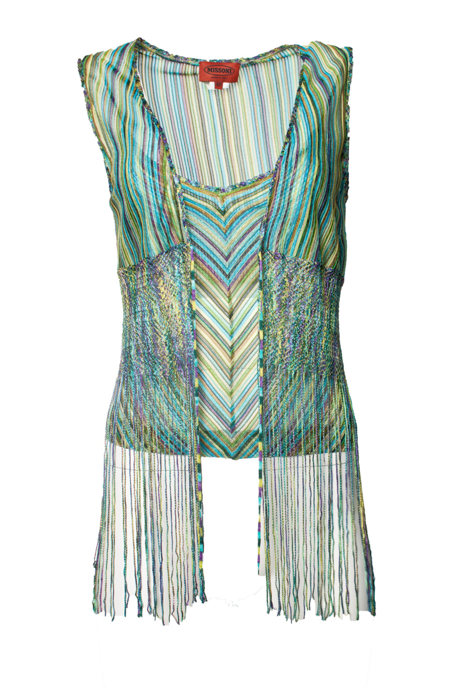 Missoni ツインセット Missoni, striped twin set with fringes - Unique Designer Pieces