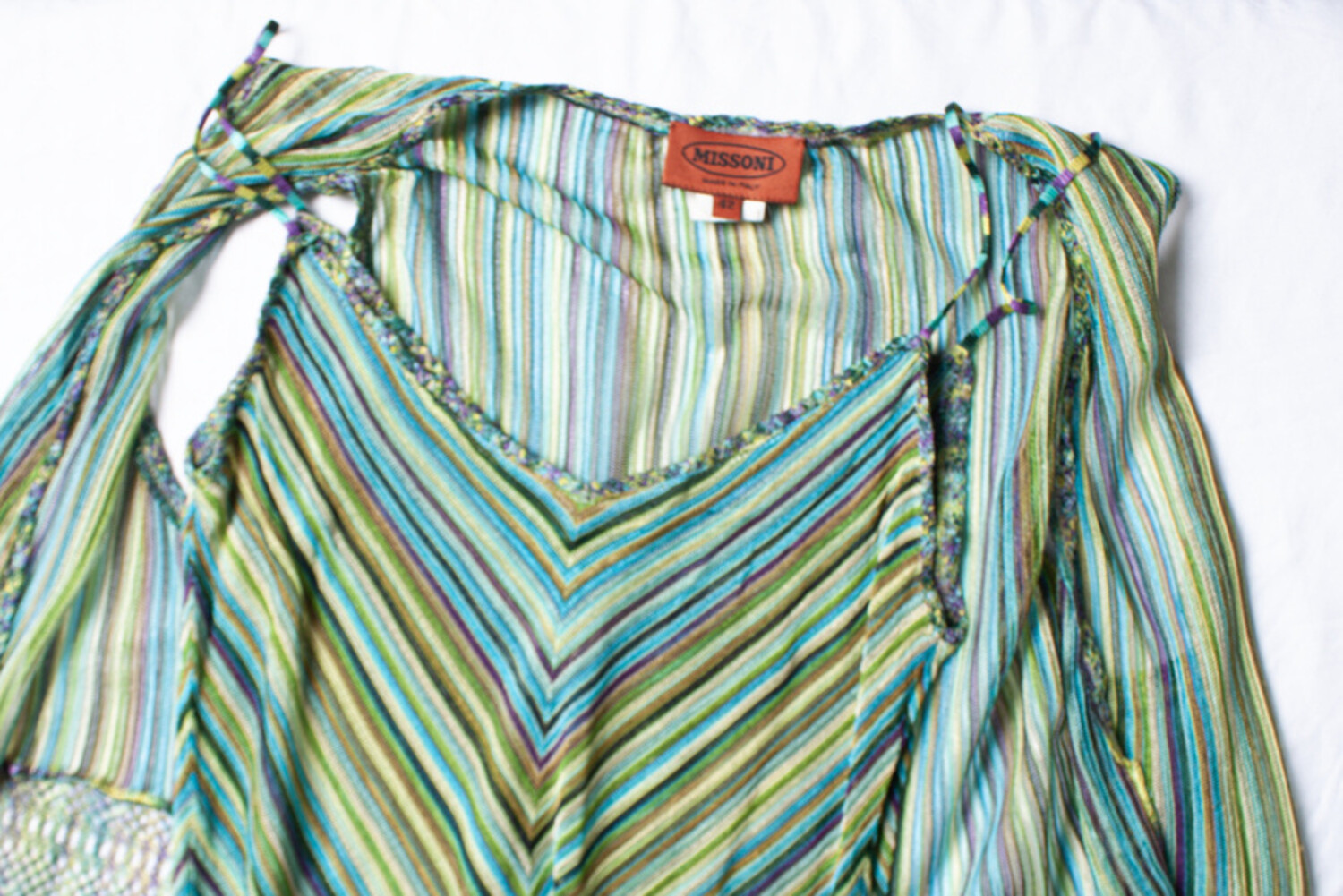 Missoni, striped twin set with fringes - Unique Designer Pieces