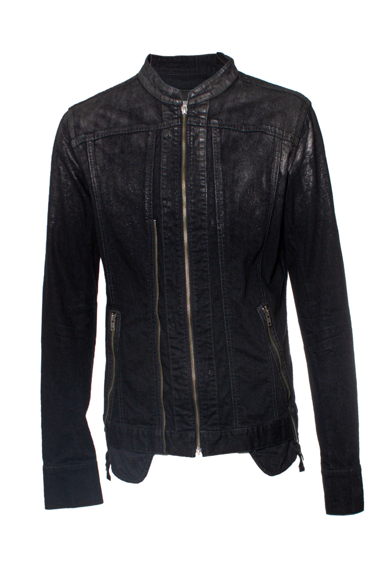 ジャケット・アウター 00s L.G.B. leather zip up blouson jacket L.G.B., Waxed zipper jacket in black - Unique Designer Pieces