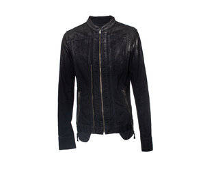 L.G.B., Waxed zipper jacket in black - Unique Designer Pieces L.G.B., Waxed zipper jacket in black - Unique Designer Pieces