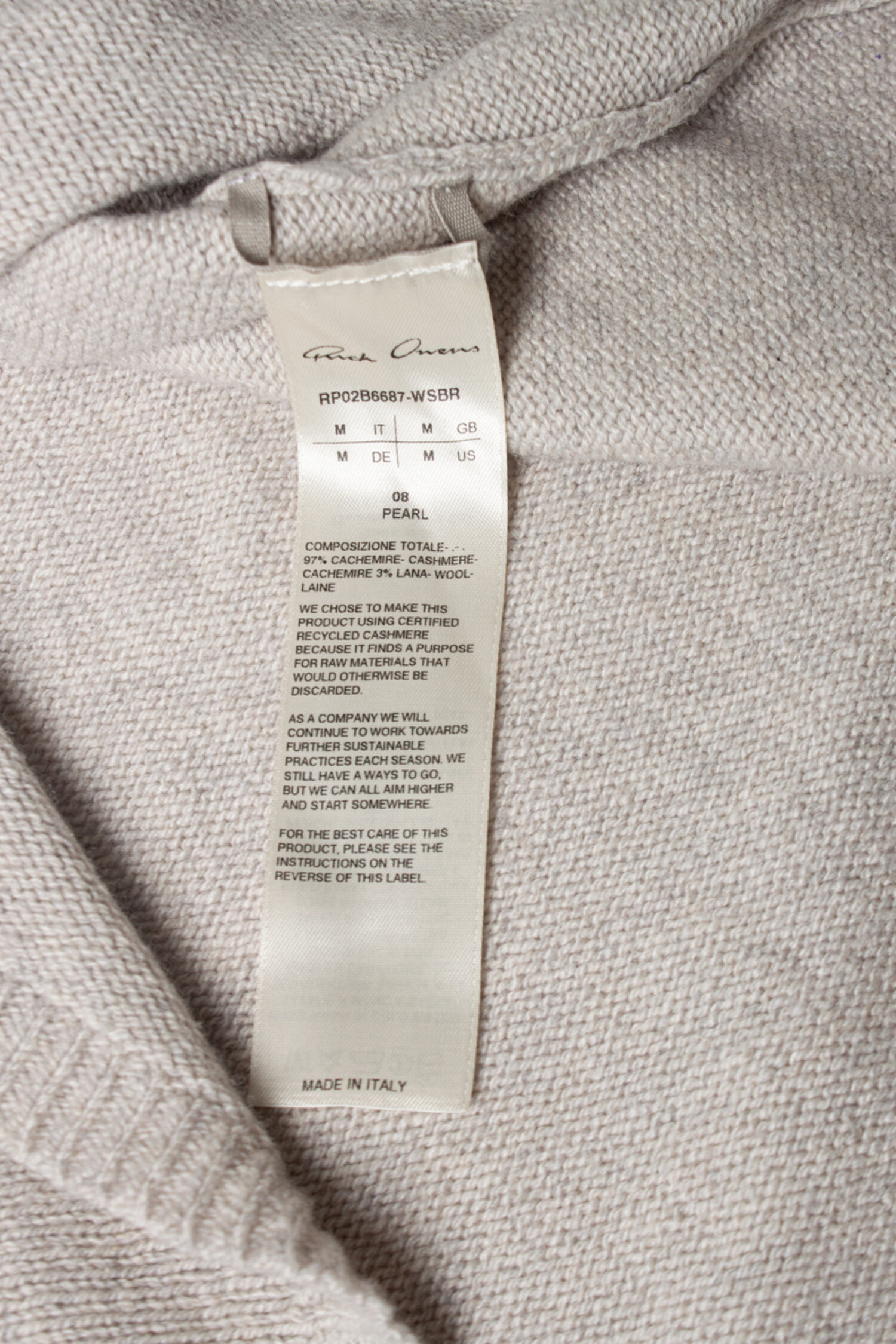 Rick Owens, Strobe FW22 knitted sweater - Unique Designer Pieces
