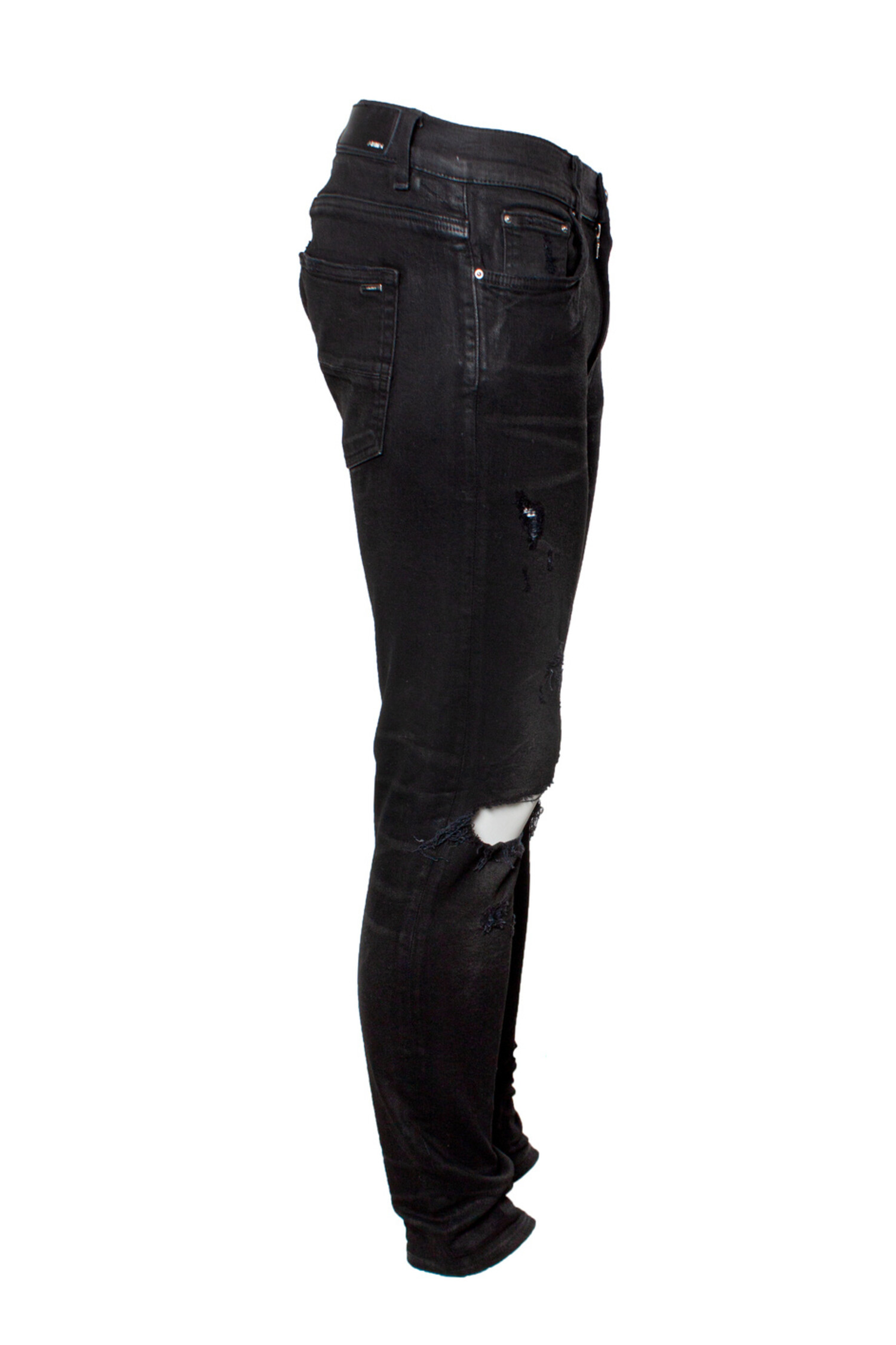 Amiri, Distressed faded black biker jeans - Unique Designer