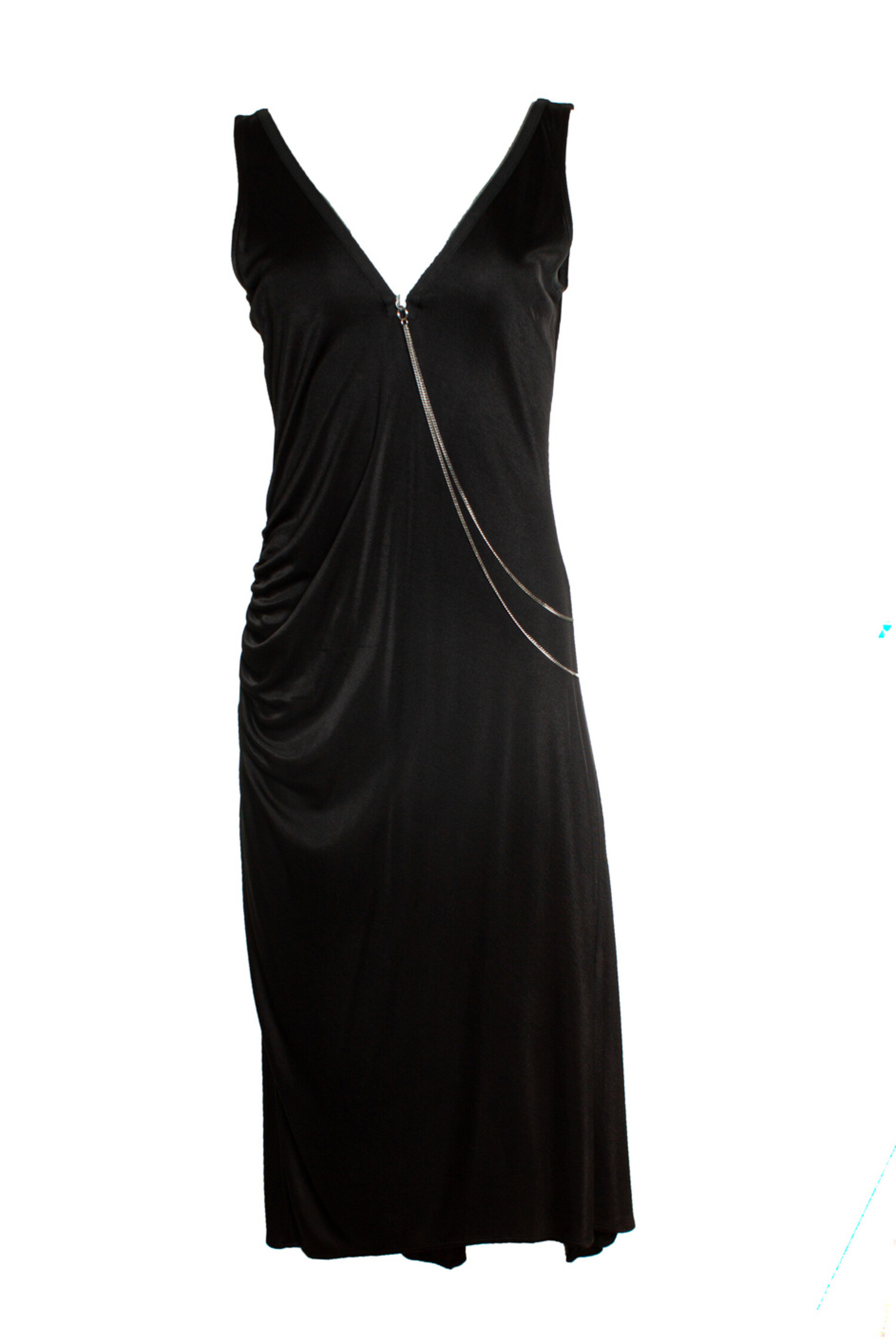 knee length dresses for ladies Karen Millen Black Viscose Blend Sheer Skirt Maxi Knit Dress UK S