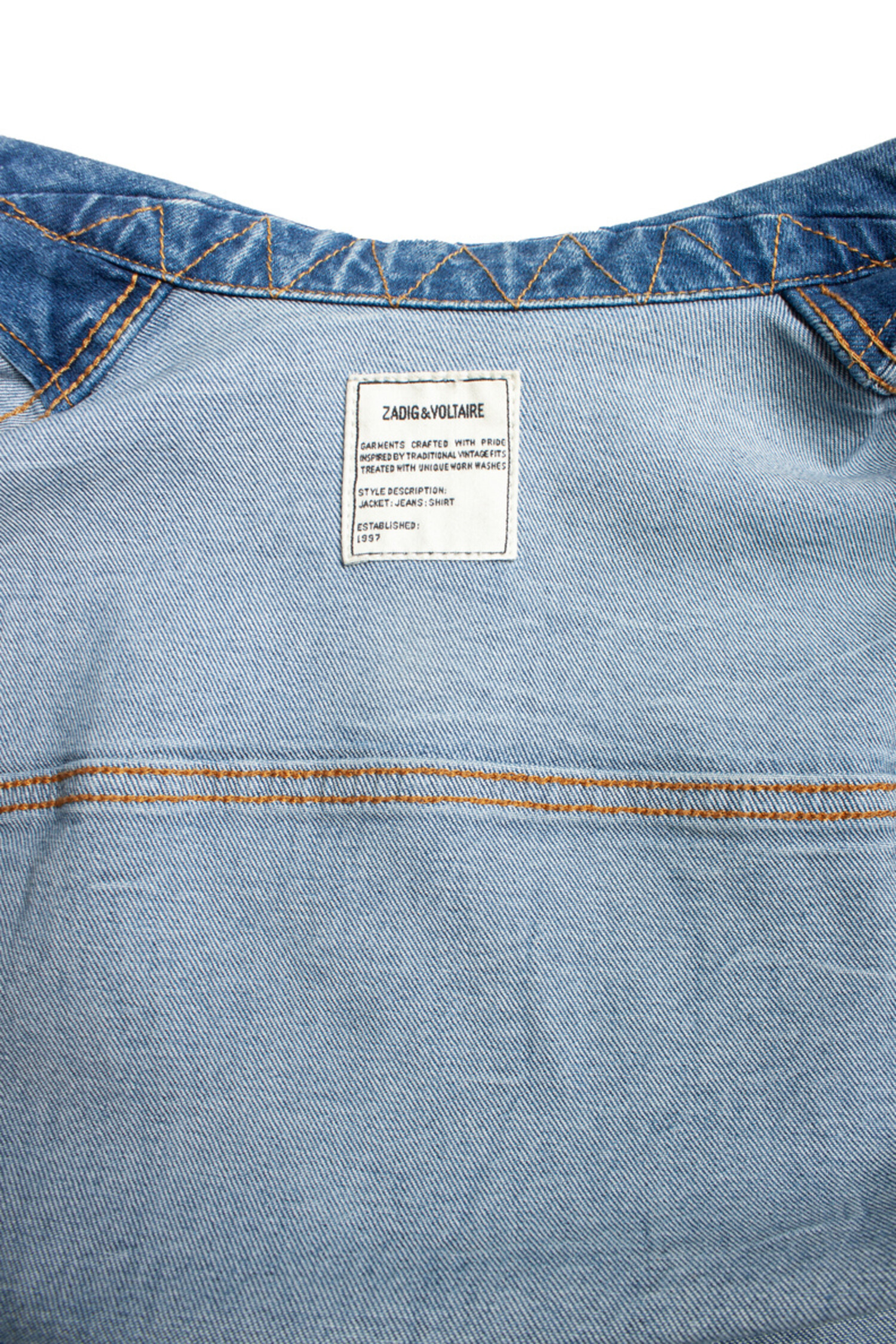 ZADIG & VOLTAIRE デニムジャケット 刺繍入り Zadig & Voltaire Kiome Shearling-collar Floral-embroidered