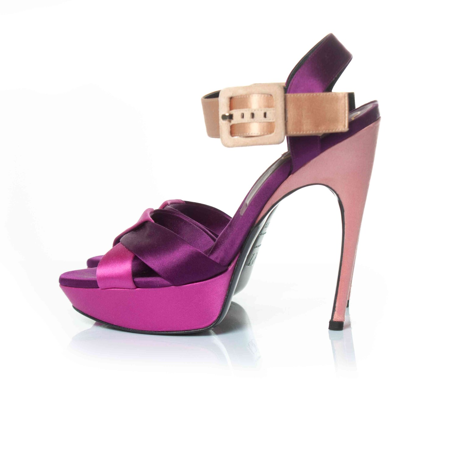 Roger Vivier, Satin platform sandals Unique Designer Pieces