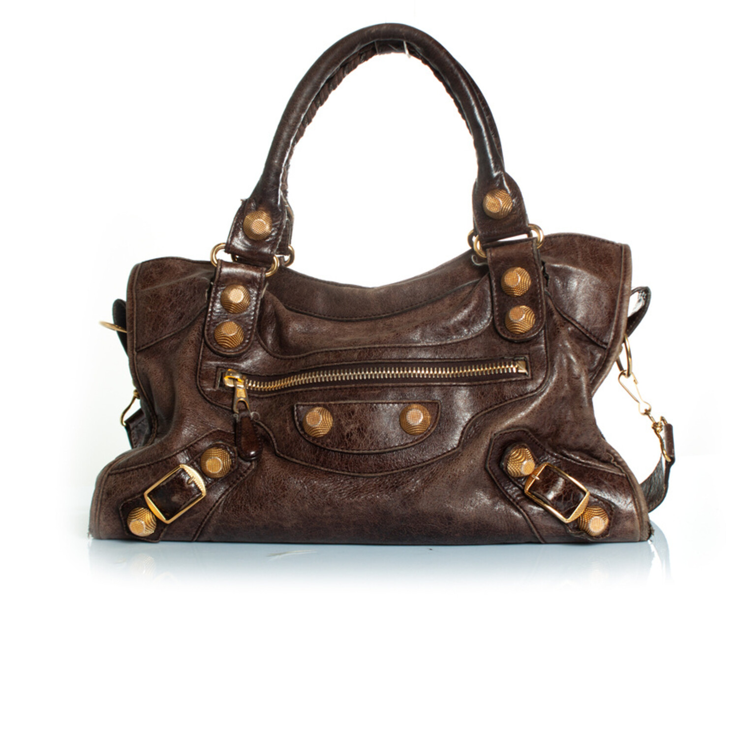 Balenciaga, Giant stud leather large city bag - Unique