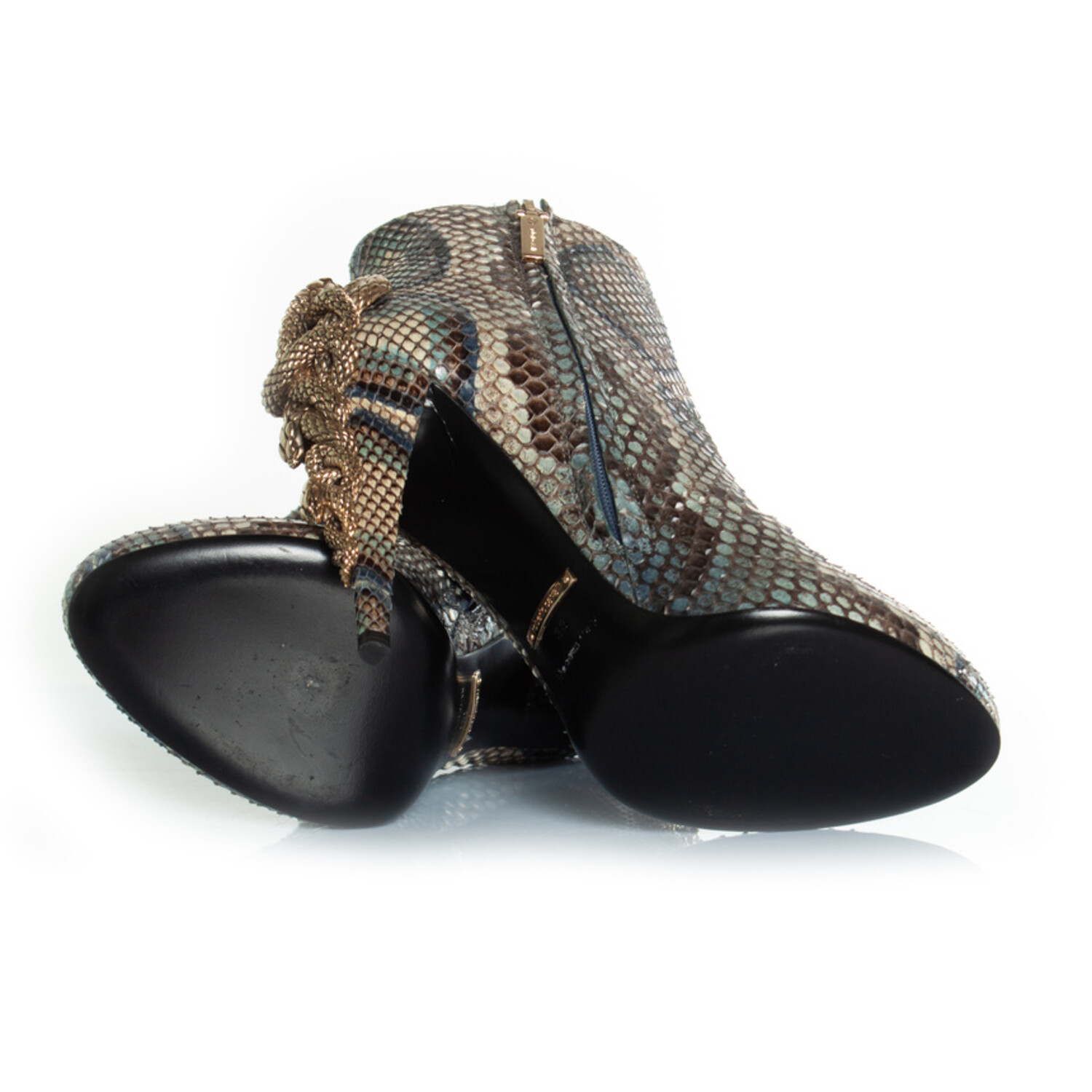 【y2k/グランジ】Roberto Cavalli 蛇革デザイン ハイカット Roberto Cavalli, Python leather platform boots - Unique Designer