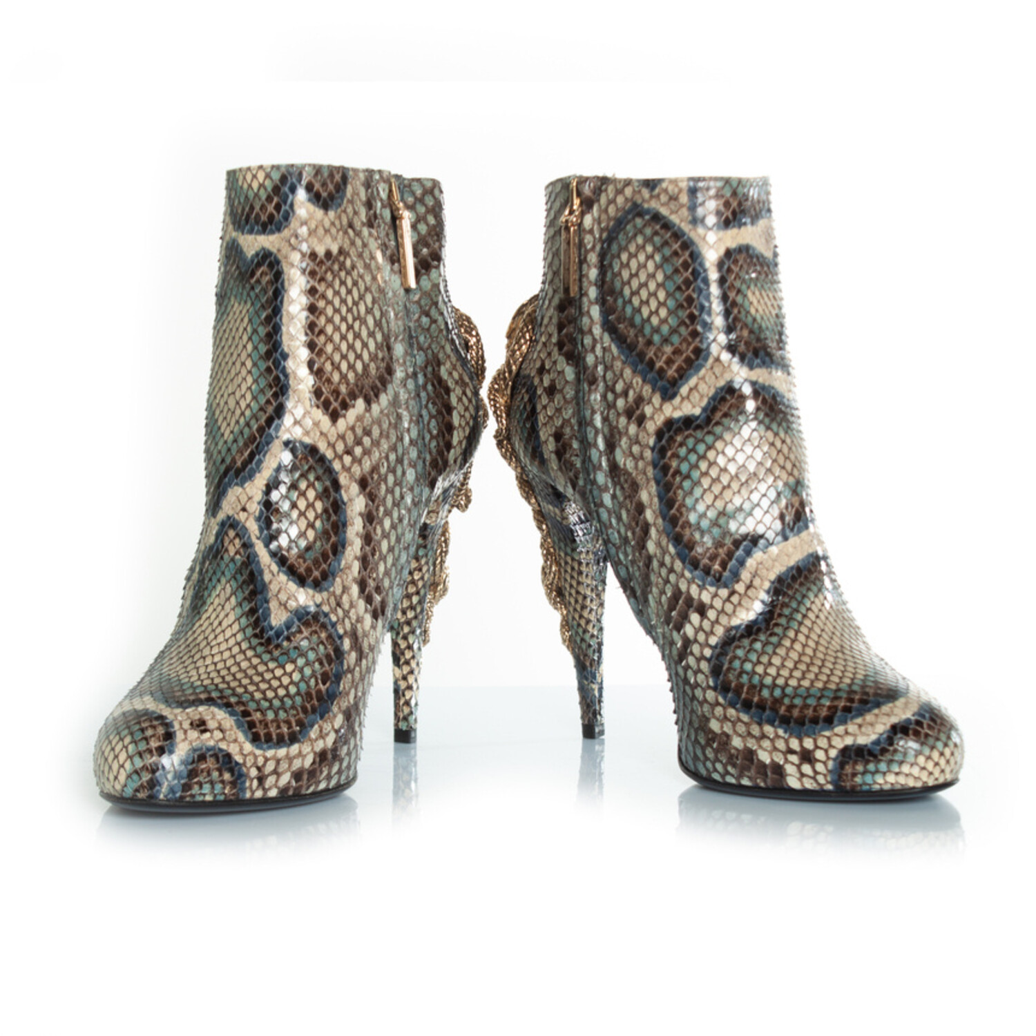 Roberto Cavalli, Python leather platform boots - Unique  display picture 1