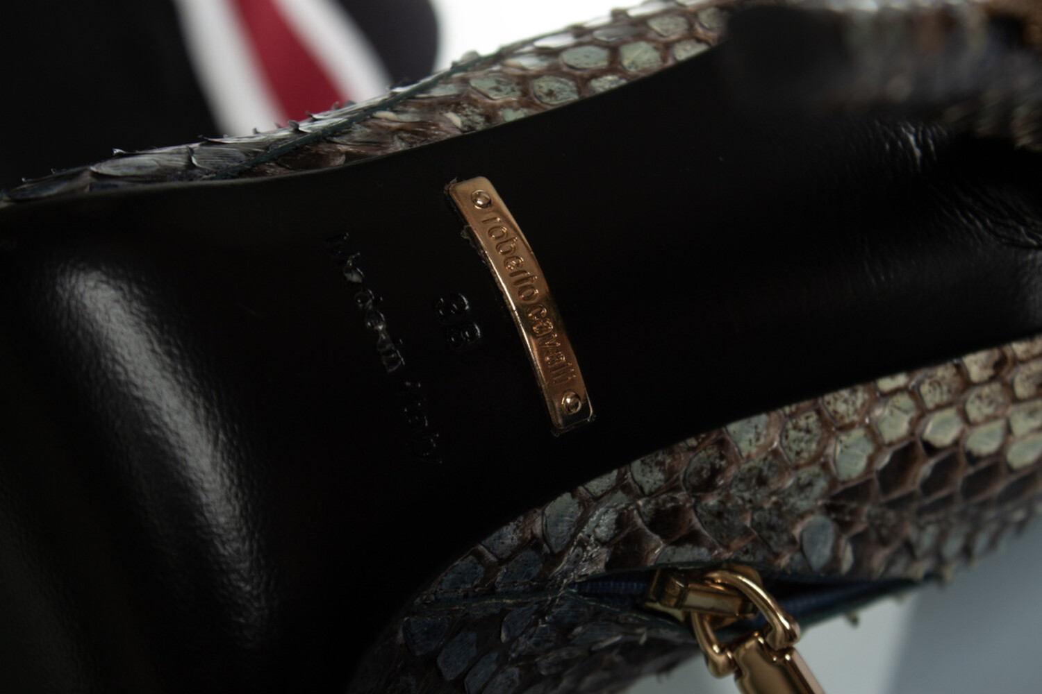 Roberto Cavalli, Python leather platform boots - Unique Designer