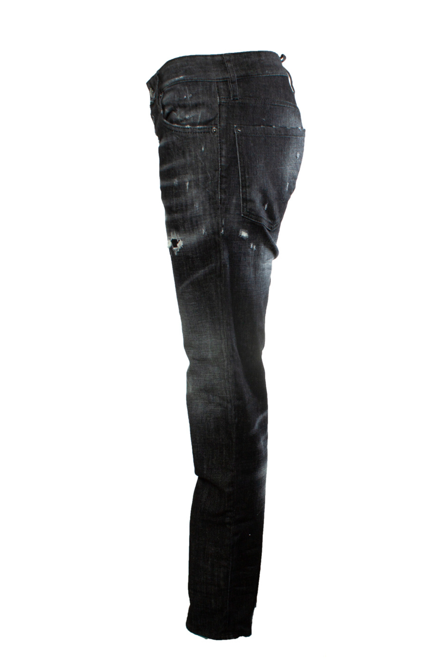 Dsquared2, black jeans with patches - Unique Designer Pieces