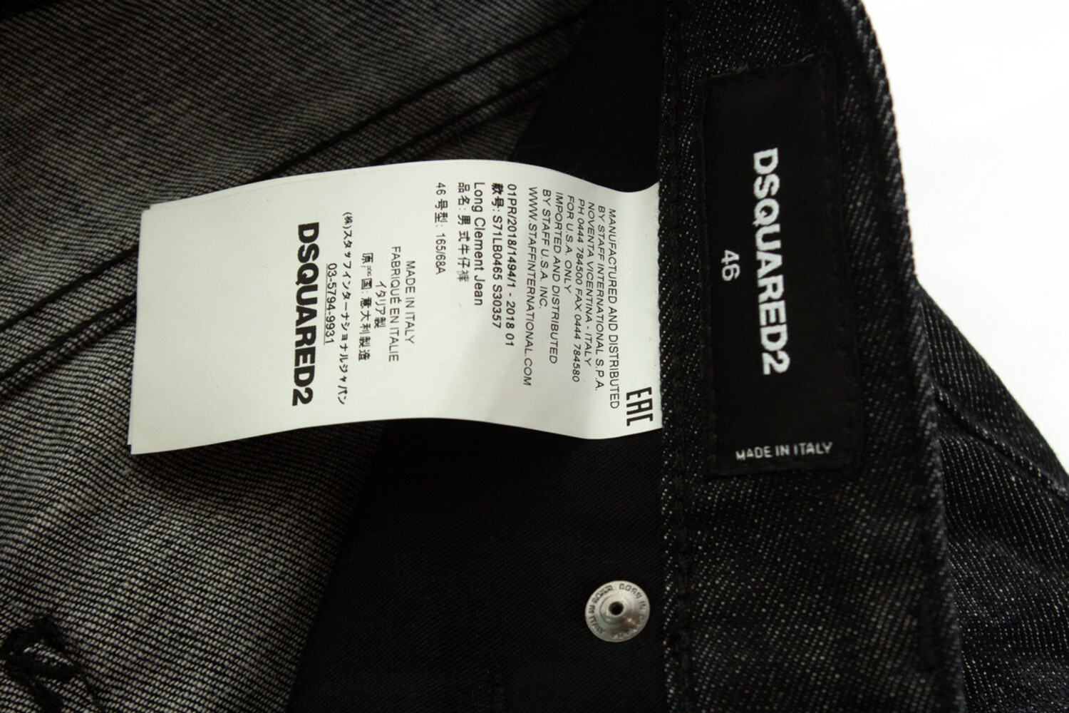 Dsquared2, black jeans with patches - Unique Designer Pieces